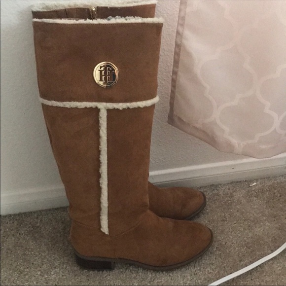tommy hilfiger brown suede boots